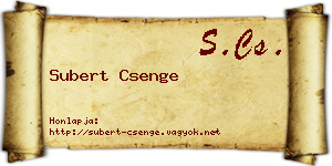 Subert Csenge névjegykártya